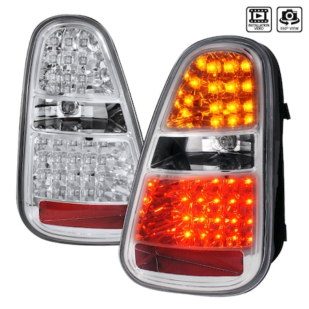 Spec-D Tuning 05-06 Mini Cooper LED Tail Lights Chrome Housing LT-MINI06CLED-TM